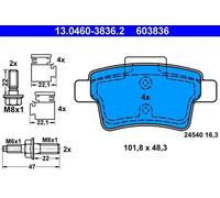 Juego de pastillas de freno ATE 13.0460-3836.2, atrás