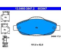 Pastillas de freno 13.0460-3847.2 ATE para PEUGEOT 308 I 308 SW I 308 CC