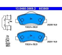 Pastillas de freno 13.0460-3869.2 ATE para PEUGEOT 308 II 308 SW II
