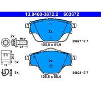 Pastillas de freno 13.0460-3872.2 ATE para CITROËN PEUGEOT OPEL DS VAUXHALL