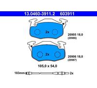 Juego de pastillas de freno ATE 13.0460-3911.2, delante