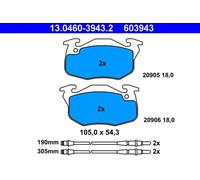 Pastillas de freno 13.0460-3943.2 ATE para PEUGEOT 106 I 106 II