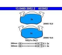 ATE Juego de 4 pastillas de freno para CITROËN: ZX, AX, C15 & PEUGEOT: 306 (Ref: 13.0460-3952.2)