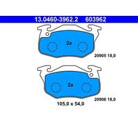 ATE Juego de 4 pastillas de freno para PEUGEOT: 106 & CITROËN: Saxo (Ref: 13.0460-3962.2)
