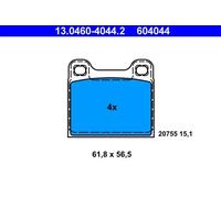 Juego de pastillas de freno ATE 13.0460-4044.2, atrás