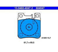 Juego de pastillas de freno ATE 13.0460-4047.2, atrás