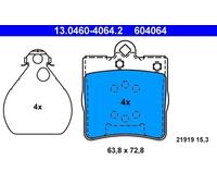 Juego de pastillas de freno ATE 13.0460-4064.2, atrás