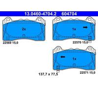 Pastillas de freno 13.0460-4704.2 ATE para FORD FOCUS III