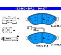 Pastillas de freno 13.0460-4807.2 ATE para FIAT PEUGEOT CITROËN OPEL