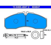 Pastillas de freno 13.0460-4847.2 ATE para RENAULT TRUCKS IVECO RENAULT