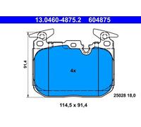 Pastillas de freno 13.0460-4875.2 ATE para BMW 1 3 4 Coupé 3 Gran Turismo