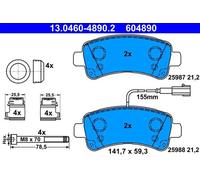 Pastillas de freno 13.0460-4890.2 ATE para FIAT PEUGEOT CITROËN OPEL