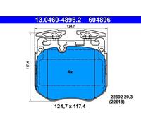Pastillas de freno 13.0460-4896.2 ATE para BMW 7 5 5 Touring 6 Gran Turismo X5 3