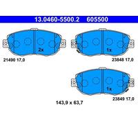 ATE Juego de pastillas de freno 13.0460-5500.2 delante – Juego de 4 pastillas de freno