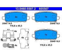 Pastillas de freno 13.0460-5507.2 ATE para HONDA HR-V