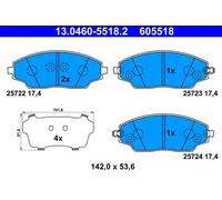 Pastillas de freno 13.0460-5518.2 ATE para CHEVROLET AVEO Hatchback AVEO Sedán