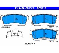 ATE Juego de 4 pastillas de freno para SUBARU: Justy & DAIHATSU: Trevis, Cuore, Sirion (Ref: 13.0460-5613.2)