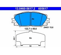 Pastillas de freno 13.0460-5617.2 ATE para LEXUS TOYOTA