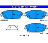 ATE 13.0460-5658.2 Juego de pastillas de freno para MAZDA 3 Schrägheck (BM, BN)