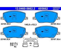 Pastillas de freno 13.0460-5662.2 ATE para JEEP FIAT