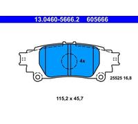 Juego de pastillas de freno ATE 13.0460-5666.2, atrás