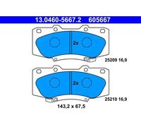 ATE Pastillas de freno 13.0460-5667.2 delanteras para TOYOTA HILUX VII Pick-up Juego de 4