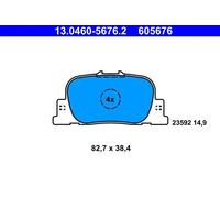 Juego de pastillas de freno ATE 13.0460-5676.2, atrás