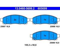 Juego de pastillas de freno ATE 13.0460-5699.2, delante