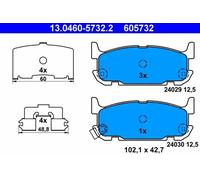 Pastillas de freno 13.0460-5732.2 ATE para MAZDA MX-5 II