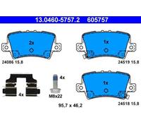 ATE Juego de pastillas de freno 13.0460-5757.2 traseras de disco para Honda Civic VIII Hatchback