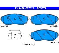 Pastillas de freno 13.0460-5772.2 ATE para KIA SORENTO I SORENTO I VAN
