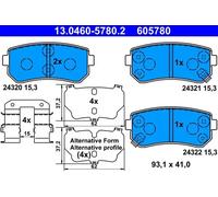 Pastillas de freno 13.0460-5780.2 ATE para HYUNDAI KIA