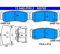 Pastillas de freno 13.0460-5782.2 ATE para HYUNDAI SANTA FÉ II