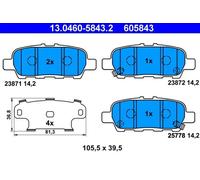 Pastillas de freno 13.0460-5843.2 ATE para NISSAN INFINITI SUZUKI RENAULT