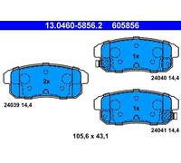 ATE Juego de 4 pastillas de freno para MAZDA: RX-8 & SUZUKI: Ignis (Ref: 13.0460-5856.2)