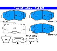 Pastillas de freno 13.0460-5860.2 ATE para HONDA CR-V II CIVIC X Hatchback