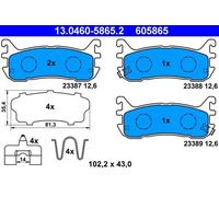 Pastillas de freno 13.0460-5865.2 ATE para MAZDA MX-5 I 323 F V MX-5 II