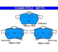 Juego de pastillas de freno ATE 13.0460-7173.2, delante