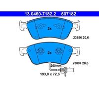ATE Juego de 4 pastillas de freno para AUDI: A8, S8, S6 & VOLKSWAGEN: Phaeton (Ref: 13.0460-7182.2)