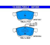 ATE Juego de pastillas de freno 13.0460-7265.2 delanteras para Fiat Doblo Lancia Delta Opel Combo