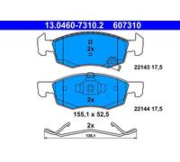 Juego de pastillas de freno ATE 13.0460-7310.2, delante