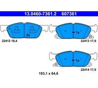 Pastillas de freno 13.0460-7361.2 ATE para FORD FOCUS IV FOCUS IV Turnier