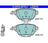 ATE Juego de 4 pastillas de freno 13.0470-2616.2 para Mercedes-Benz Clase CLS y Clase E