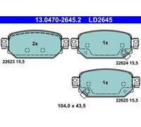 ATE Juego de pastillas de freno 13.0470-2645.2 para MAZDA 3 (BM, BN) Juego de 4