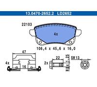 Pastillas de freno 13.0470-2652.2 ATE para RENAULT GRAND SCÉNIC III SCÉNIC III