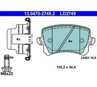 Pastillas de freno 13.0470-2749.2 ATE para VW SEAT SKODA AUDI