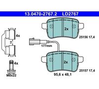 Pastillas de freno 13.0470-2767.2 ATE para ALFA ROMEO GIULIETTA