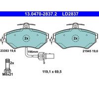 ATE Juego de pastillas de freno 13.0470-2837.2 - Juego de 4 para VW Passat, Audi A4, Seat Exeo