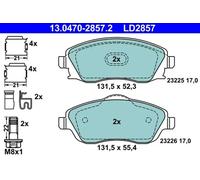 Pastillas de freno 13.0470-2857.2 ATE para OPEL MERIVA A Monospace CORSA C
