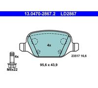 Pastillas de freno 13.0470-2867.2 ATE para ALFA ROMEO LANCIA FIAT